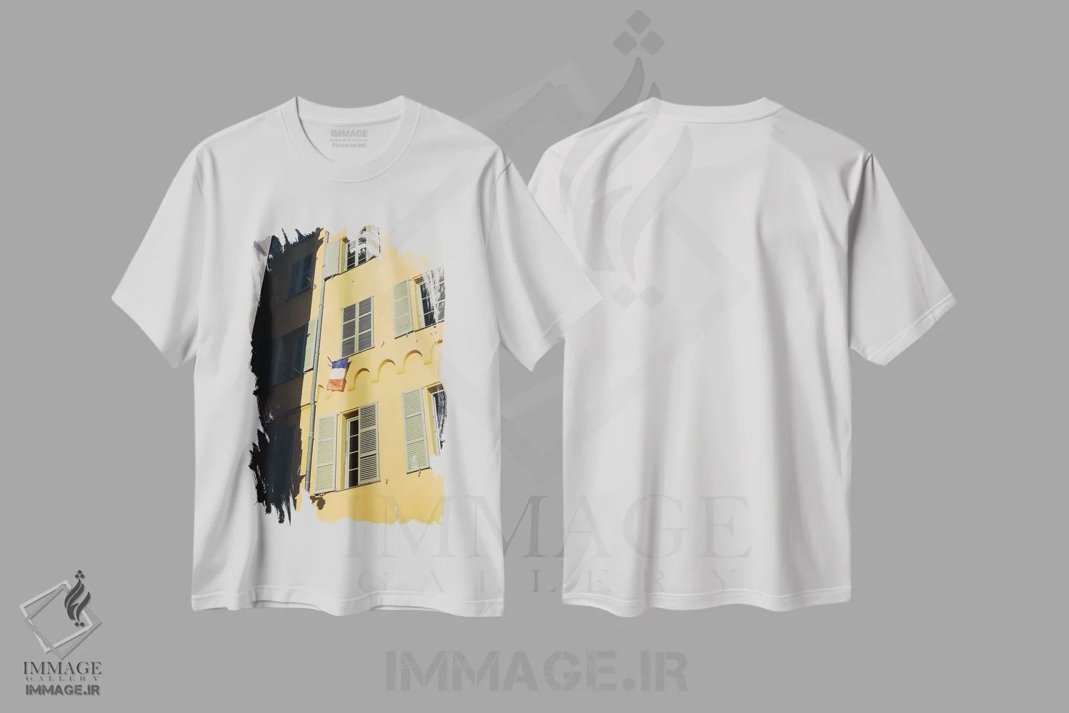 تیشرت سفید طرح دار نیس فرانسه شماره هجده، مدیوم اثر بثانی یانگ | فروشگاه ایماژ