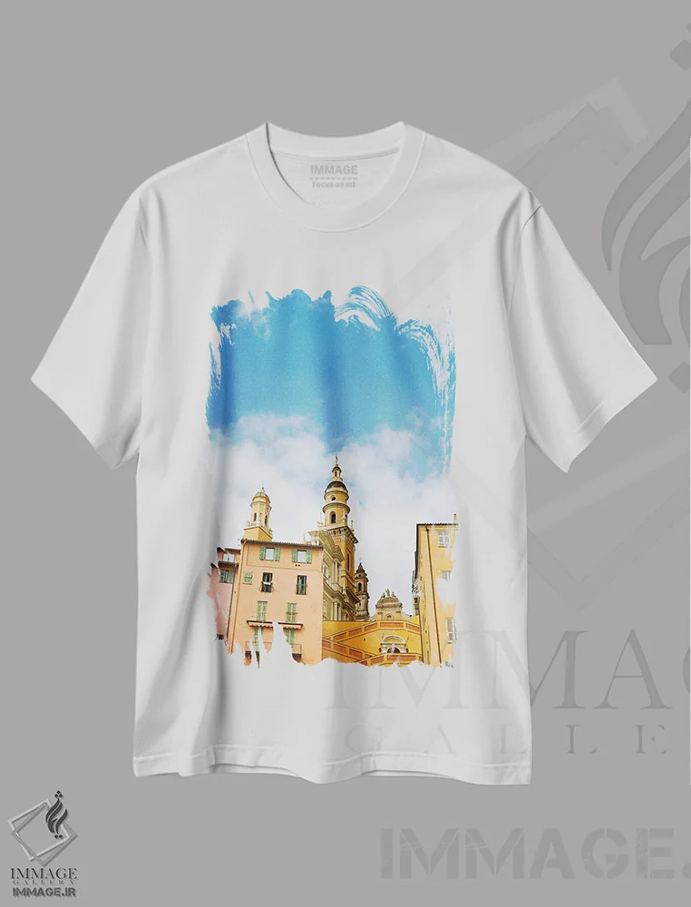 تیشرت سفید طرح دار مانتون فرانسه شماره پنج، مدیوم اثر بثانی یانگ | فروشگاه ایماژ