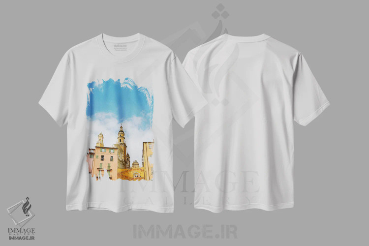 تیشرت سفید طرح دار مانتون فرانسه شماره پنج، مدیوم اثر بثانی یانگ | فروشگاه ایماژ