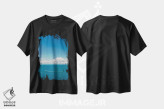 تیشرت مشکی طرح دار منظرهٔ اقیانوس ساحل آمالفی شماره سه، مدیوم اثر بثانی یانگ | immage.ir