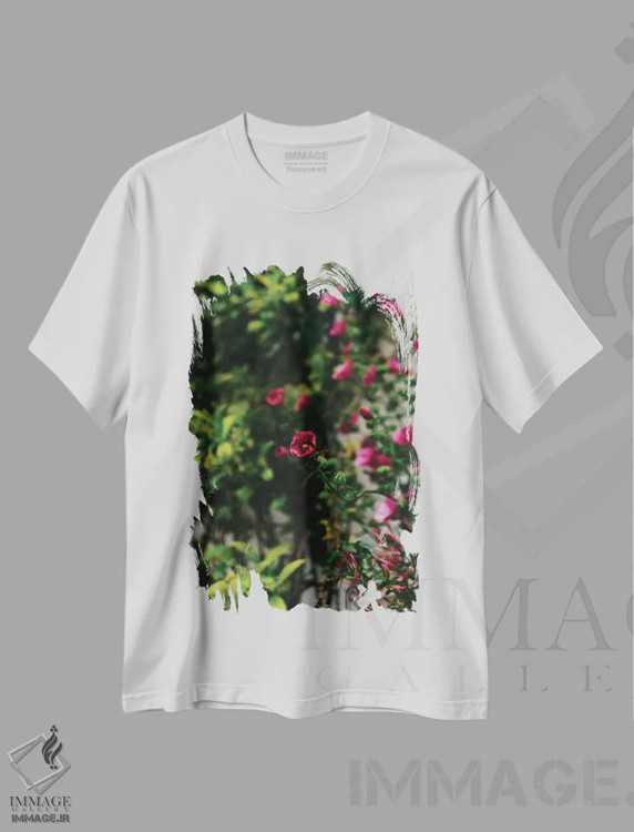 تیشرت سفید طرح دار شکوفه های پوزیتانو شماره چهار، مدیوم اثر بثانی یانگ | immage.ir