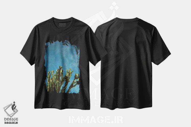 تیشرت مشکی طرح دار آسمان کاکتوس، مدیوم اثر بثانی یانگ | immage.ir