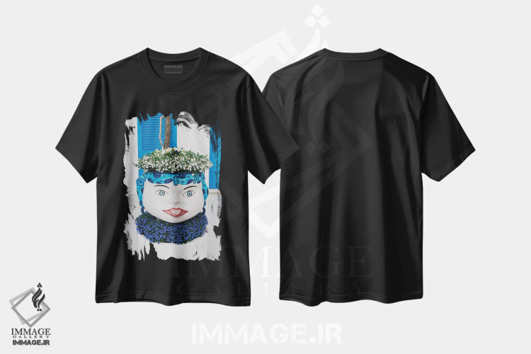 تیشرت مشکی طرح دار شکوفه های پوزیتانو شماره هفت، مدیوم اثر بثانی یانگ | فروشگاه ایماژ