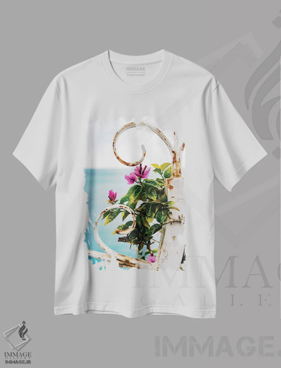 تیشرت سفید طرح دار شکوفه های پوزیتانو شماره ده، مدیوم اثر بثانی یانگ | immage.ir