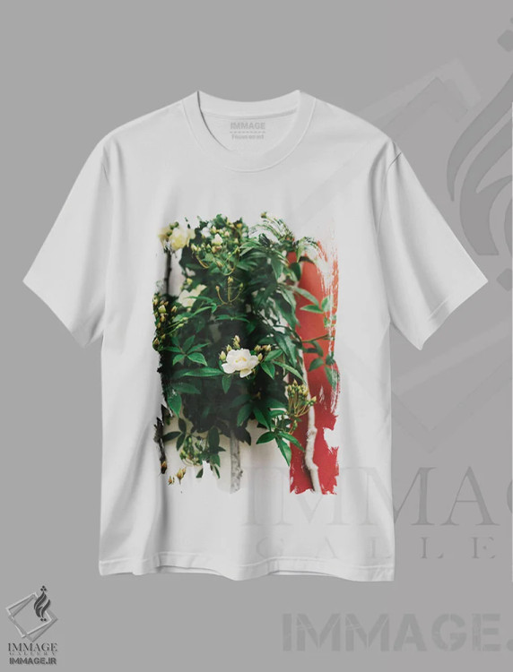 تیشرت سفید طرح دار شکوفه های پوزیتانو شماره یک، مدیوم اثر بثانی یانگ | immage.ir