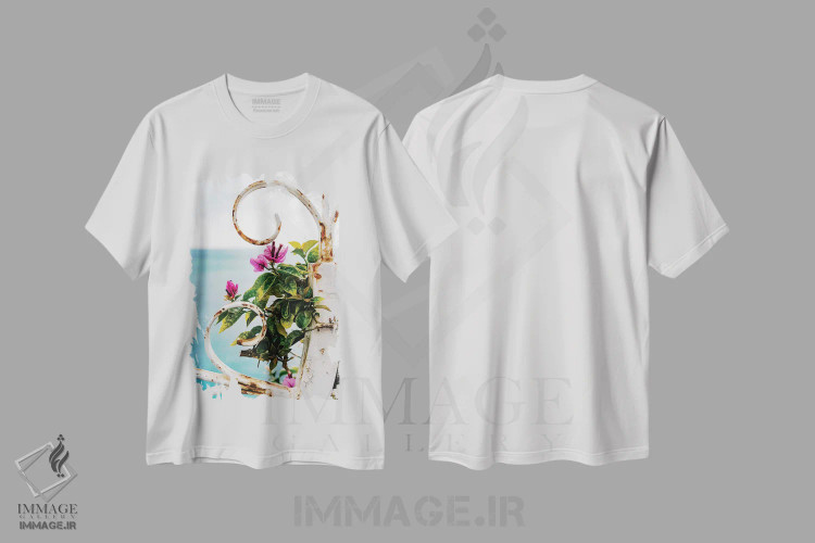 تیشرت سفید طرح دار شکوفه های پوزیتانو شماره ده، مدیوم اثر بثانی یانگ | immage.ir