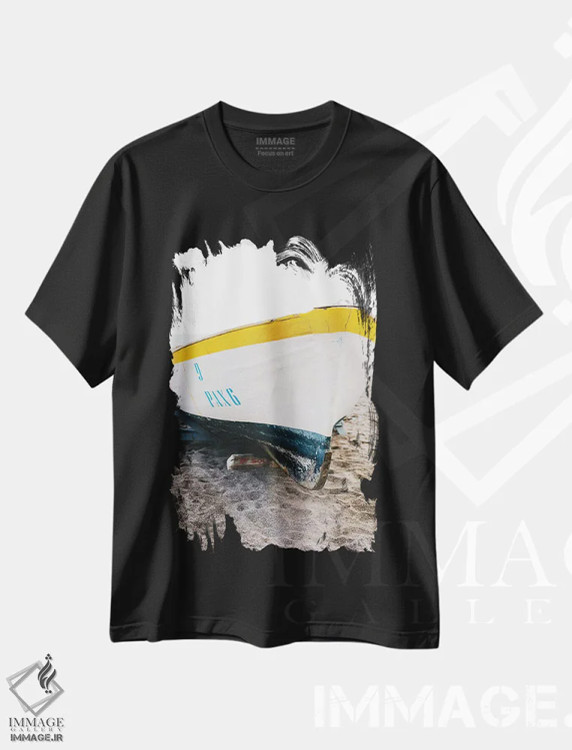 تیشرت مشکی طرح دار قایق پوزیتانو، مدیوم اثر بثانی یانگ | immage.ir