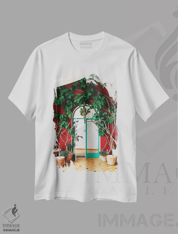 تیشرت سفید طرح دار پوزیتانو شماره سه، مدیوم اثر بثانی یانگ | فروشگاه ایماژ