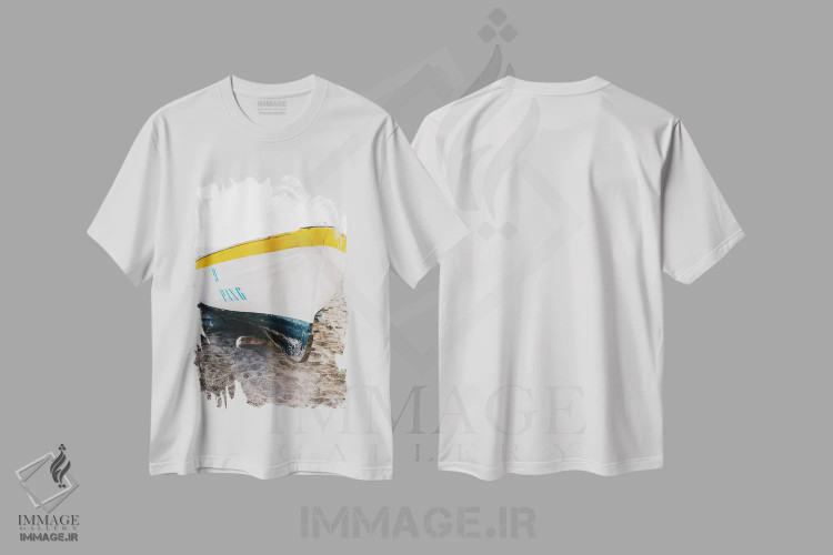 تیشرت سفید طرح دار قایق پوزیتانو، مدیوم اثر بثانی یانگ | فروشگاه ایماژ