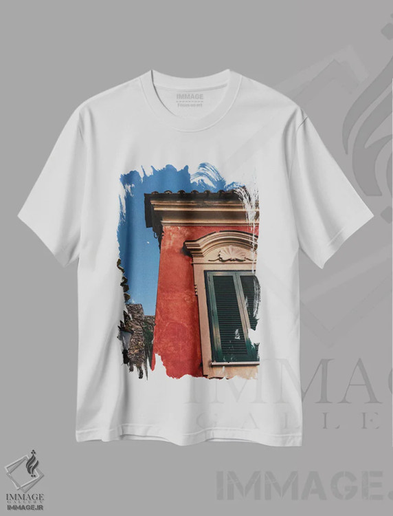 تیشرت سفید طرح دار ماه پوزیتانو، مدیوم اثر بثانی یانگ | فروشگاه ایماژ