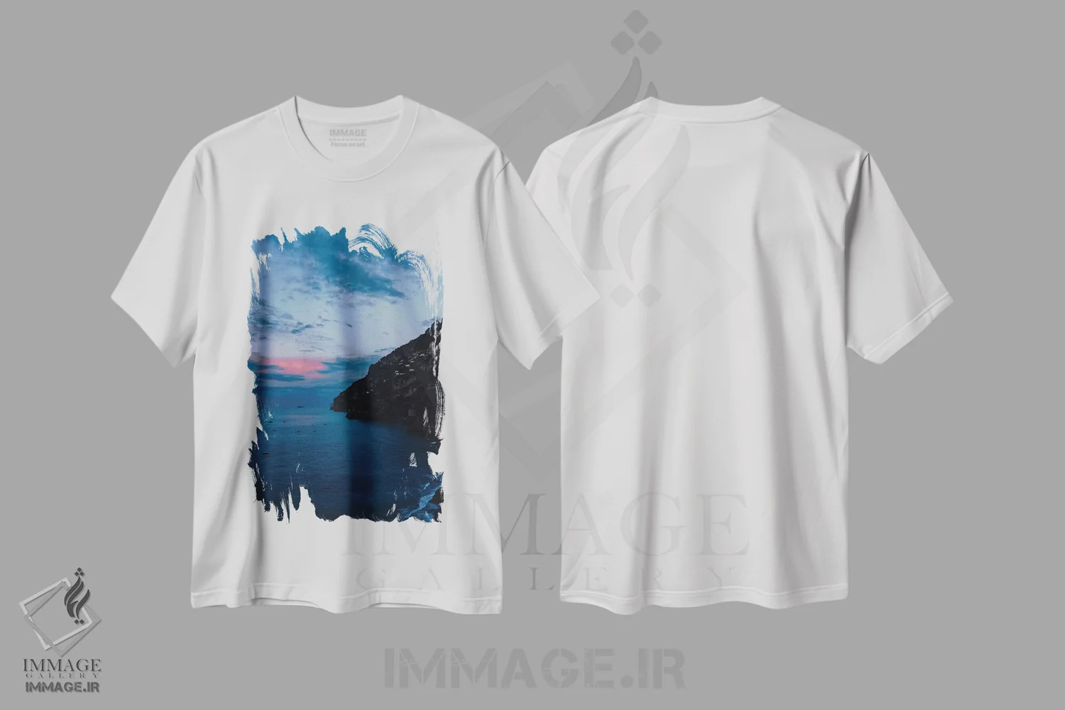 تیشرت سفید طرح دار طلوع آفتاب پوزیتانو دو، مدیوم اثر بثانی یانگ | immage.ir