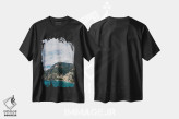 تیشرت مشکی طرح دار نمای پوزیتانو دو، مدیوم اثر بثانی یانگ | فروشگاه ایماژ