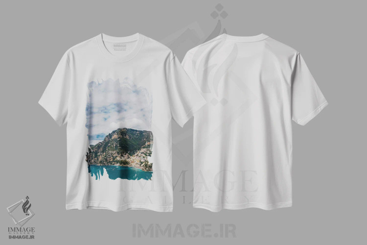 تیشرت سفید طرح دار نمای پوزیتانو دو، مدیوم اثر بثانی یانگ | immage.ir