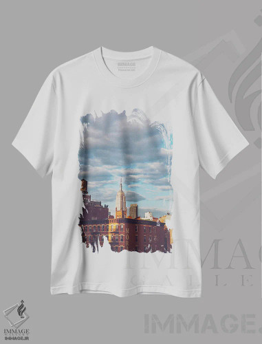 تیشرت سفید طرح دار امپایر استیت، مدیوم اثر بثانی یانگ | فروشگاه ایماژ