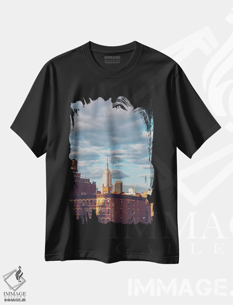 تیشرت مشکی طرح دار امپایر استیت، مدیوم اثر بثانی یانگ | immage.ir