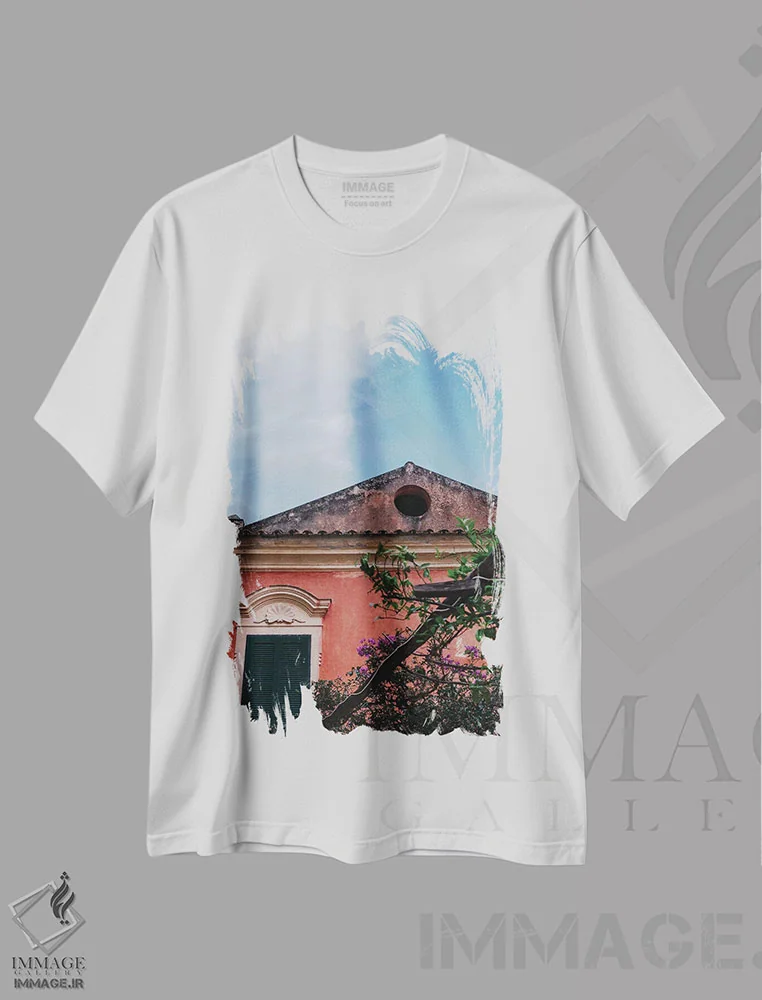 تیشرت سفید طرح دار پوزیتانو، مدیوم اثر بثانی یانگ | فروشگاه ایماژ