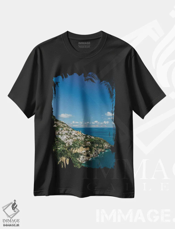تیشرت مشکی طرح دار پرایانو، ایتالیا دو، مدیوم اثر بثانی یانگ | فروشگاه ایماژ