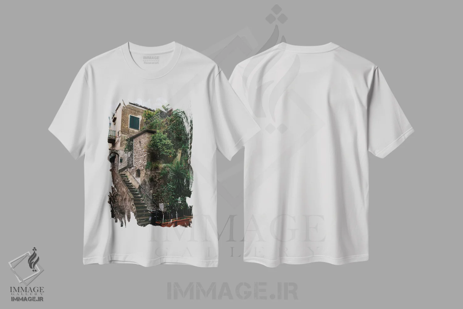 تیشرت سفید طرح دار پوزیتانوی بارانی سه، مدیوم اثر بثانی یانگ | immage.ir