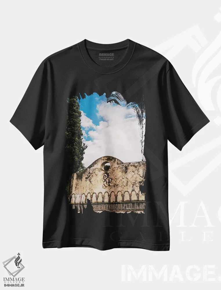 تیشرت مشکی طرح دار راولو، ایتالیا یک، مدیوم اثر بثانی یانگ | فروشگاه ایماژ