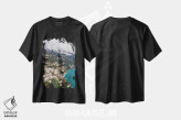 تیشرت مشکی طرح دار پوزیتانوی طوفانی دو، مدیوم اثر بثانی یانگ | فروشگاه ایماژ
