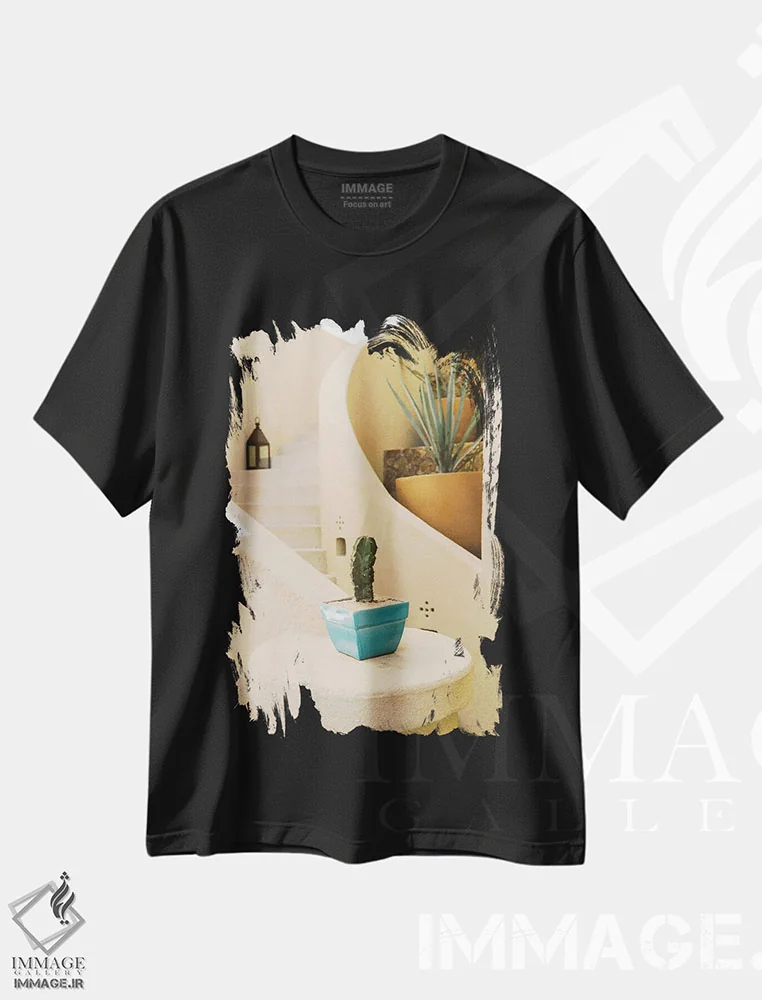 تیشرت مشکی طرح دار معماری کبو دو، مدیوم اثر بثانی یانگ | immage.ir