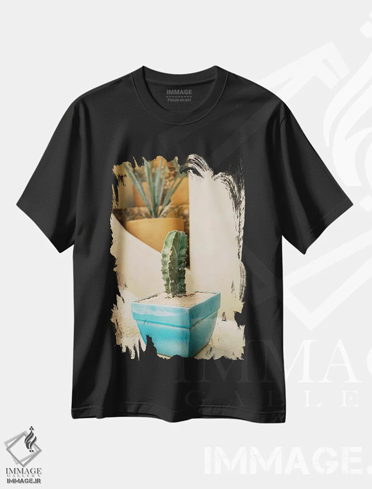 تیشرت مشکی طرح دار کاکتوس کبو پنج، مدیوم اثر بثانی یانگ | immage.ir