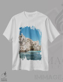 تیشرت سفید طرح دار غار کبو دو، مدیوم اثر بثانی یانگ | فروشگاه ایماژ