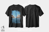 تیشرت مشکی طرح دار ساحل عاشقان، مدیوم اثر بثانی یانگ | فروشگاه ایماژ