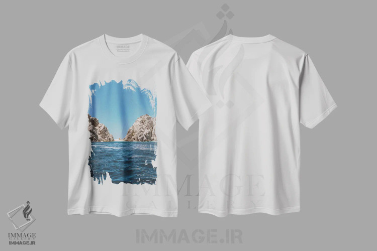 تیشرت سفید طرح دار ساحل عاشقان، مدیوم اثر بثانی یانگ | immage.ir