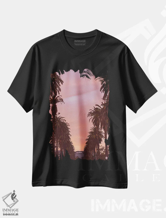 تیشرت مشکی طرح دار هالیوود، مدیوم اثر بثانی یانگ | immage.ir