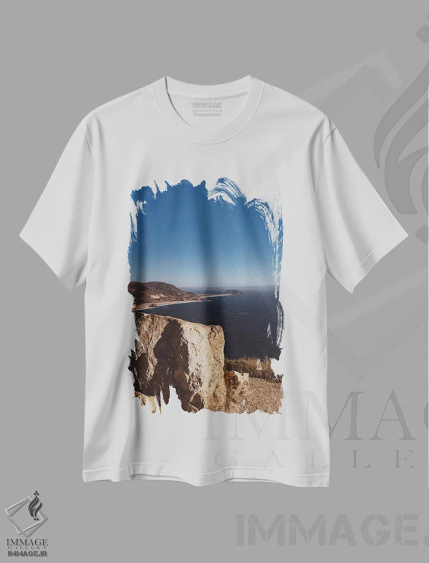 تیشرت سفید طرح دار بیگ سور، کالیفرنیا سه، مدیوم اثر بثانی یانگ | فروشگاه ایماژ