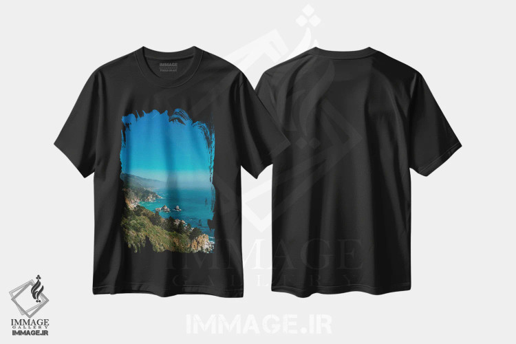 تیشرت مشکی طرح دار بیگ سور دو، مدیوم اثر بثانی یانگ | فروشگاه ایماژ