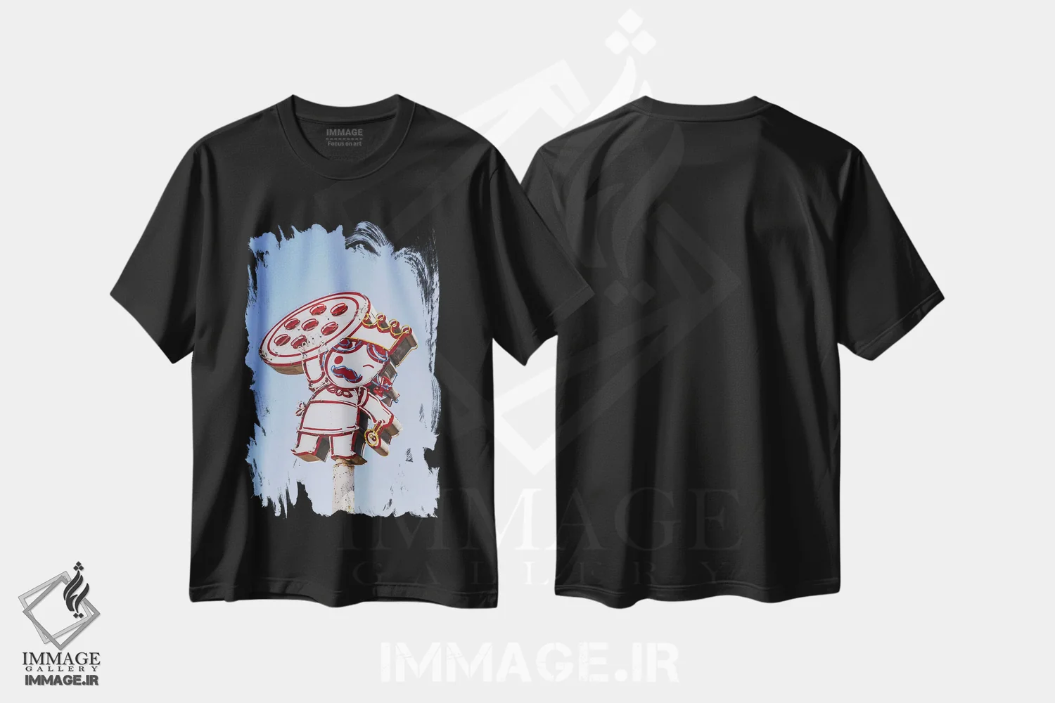 تیشرت مشکی طرح دار تکه ای از خانه، مدیوم اثر بثانی یانگ | فروشگاه ایماژ