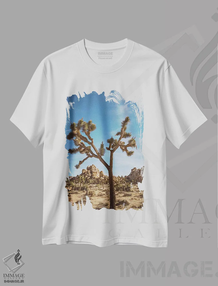 تیشرت سفید طرح دار پارک ملی جاشوا تری دو، مدیوم اثر بثانی یانگ | فروشگاه ایماژ