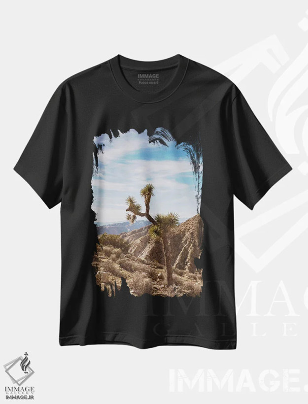تیشرت مشکی طرح دار پارک ملی جاشوا تری پنج، مدیوم اثر بثانی یانگ | فروشگاه ایماژ