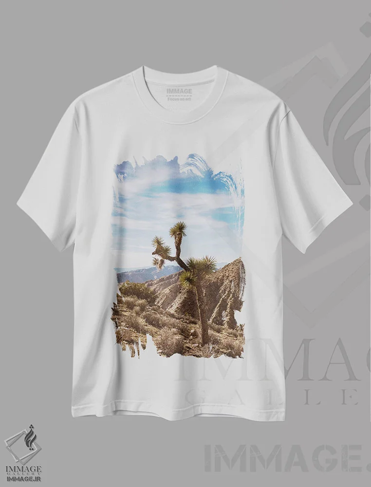 تیشرت سفید طرح دار پارک ملی جاشوا تری پنج، مدیوم اثر بثانی یانگ | immage.ir