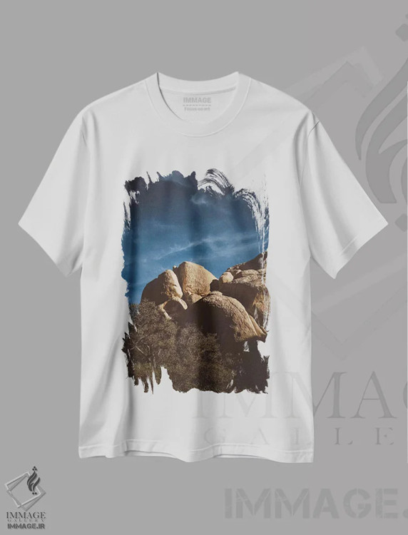 تیشرت سفید طرح دار پارک ملی جاشوا تری سیزده، مدیوم اثر بثانی یانگ | فروشگاه ایماژ