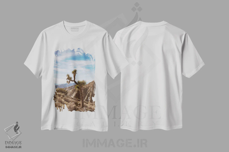 تیشرت سفید طرح دار پارک ملی جاشوا تری پنج، مدیوم اثر بثانی یانگ | immage.ir