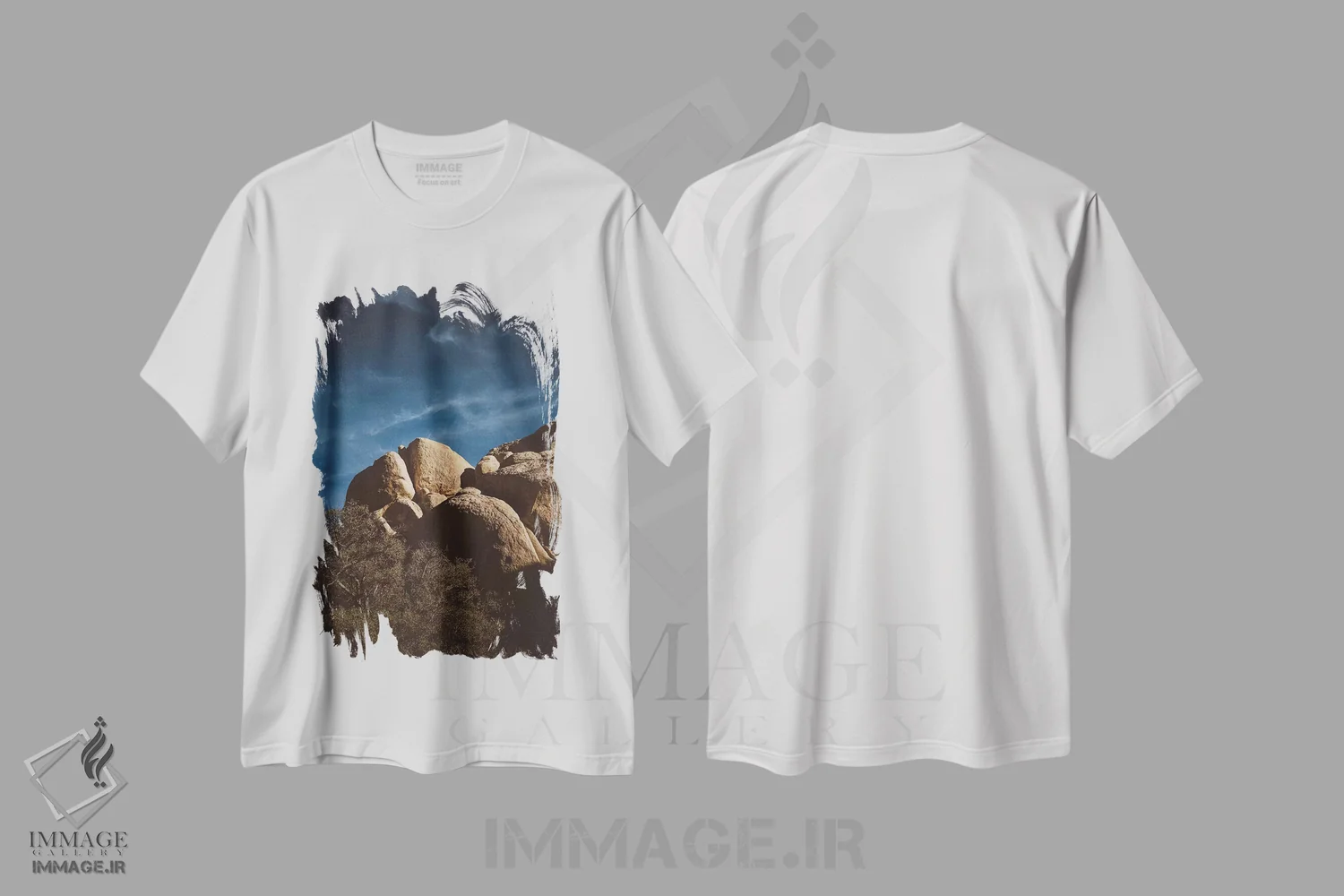 تیشرت سفید طرح دار پارک ملی جاشوا تری سیزده، مدیوم اثر بثانی یانگ | فروشگاه ایماژ