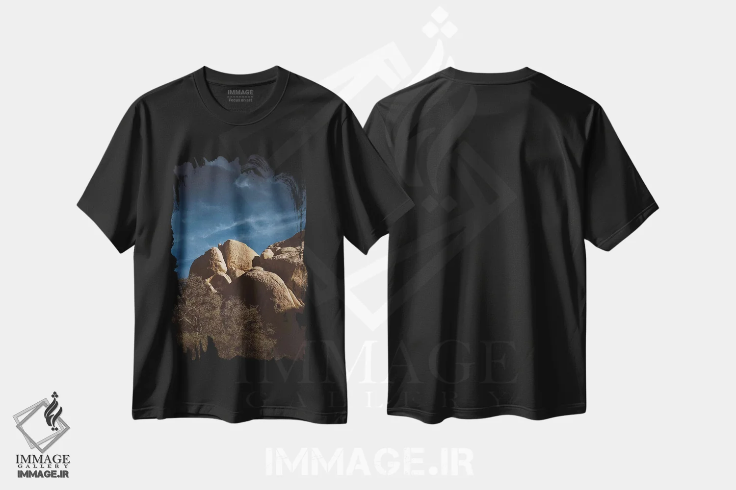تیشرت مشکی طرح دار پارک ملی جاشوا تری سیزده، مدیوم اثر بثانی یانگ | immage.ir