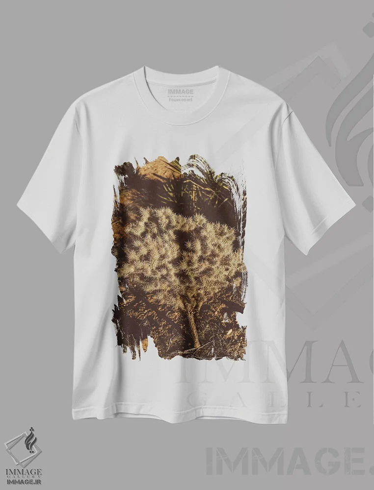 تیشرت سفید طرح دار پارک ملی جاشوا تری نوزده، مدیوم اثر بثانی یانگ | فروشگاه ایماژ