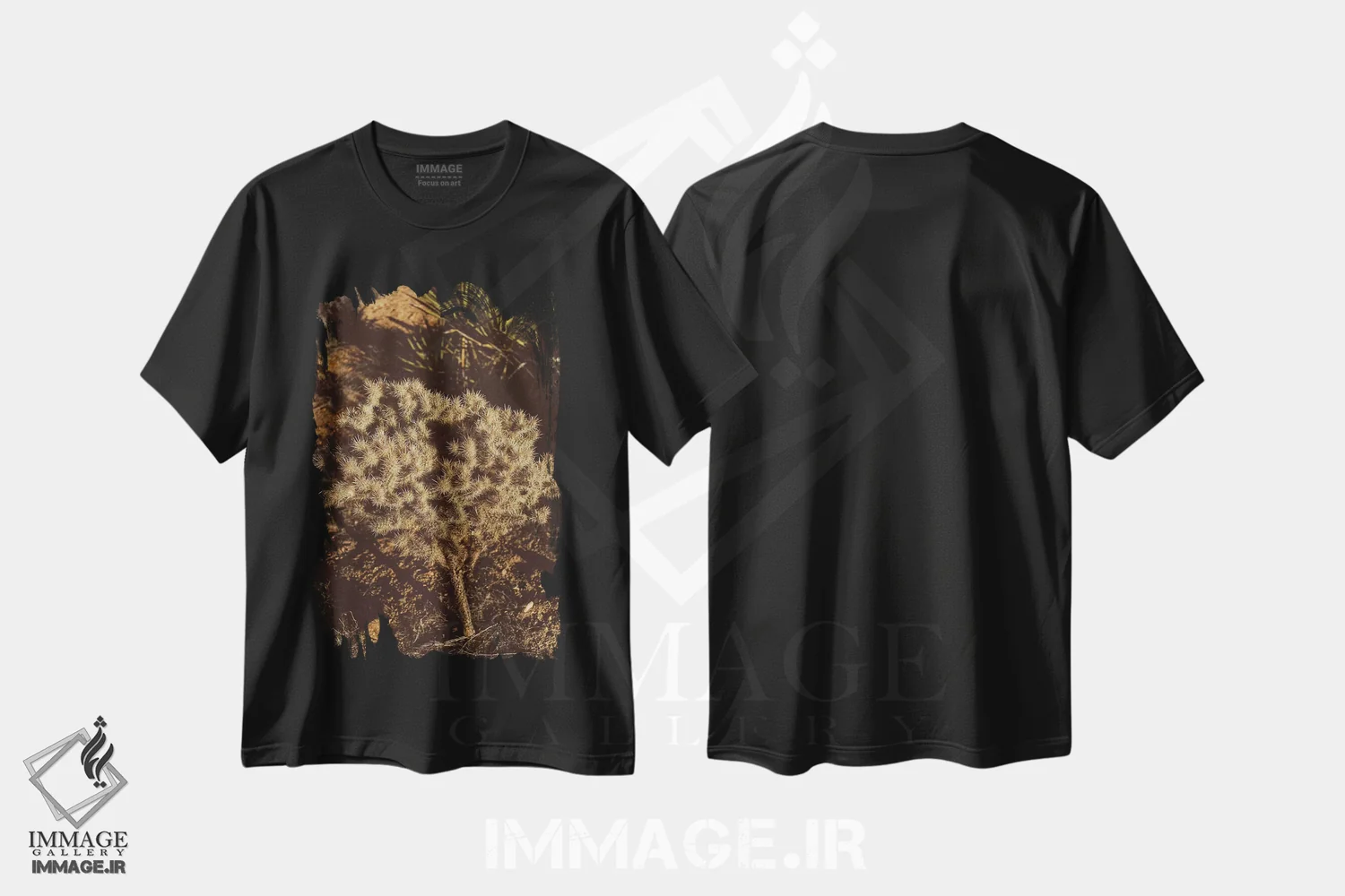 تیشرت مشکی طرح دار پارک ملی جاشوا تری نوزده، مدیوم اثر بثانی یانگ | immage.ir