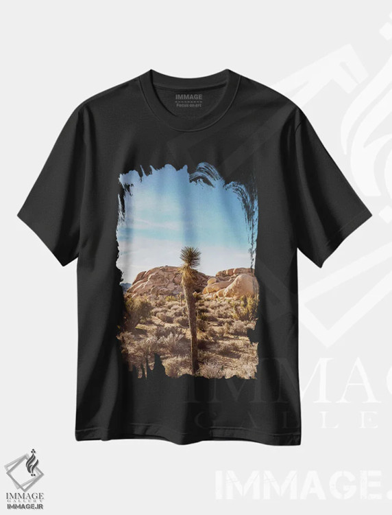 تیشرت مشکی طرح دار پارک ملی جاشوا تری هفده، مدیوم اثر بثانی یانگ | immage.ir
