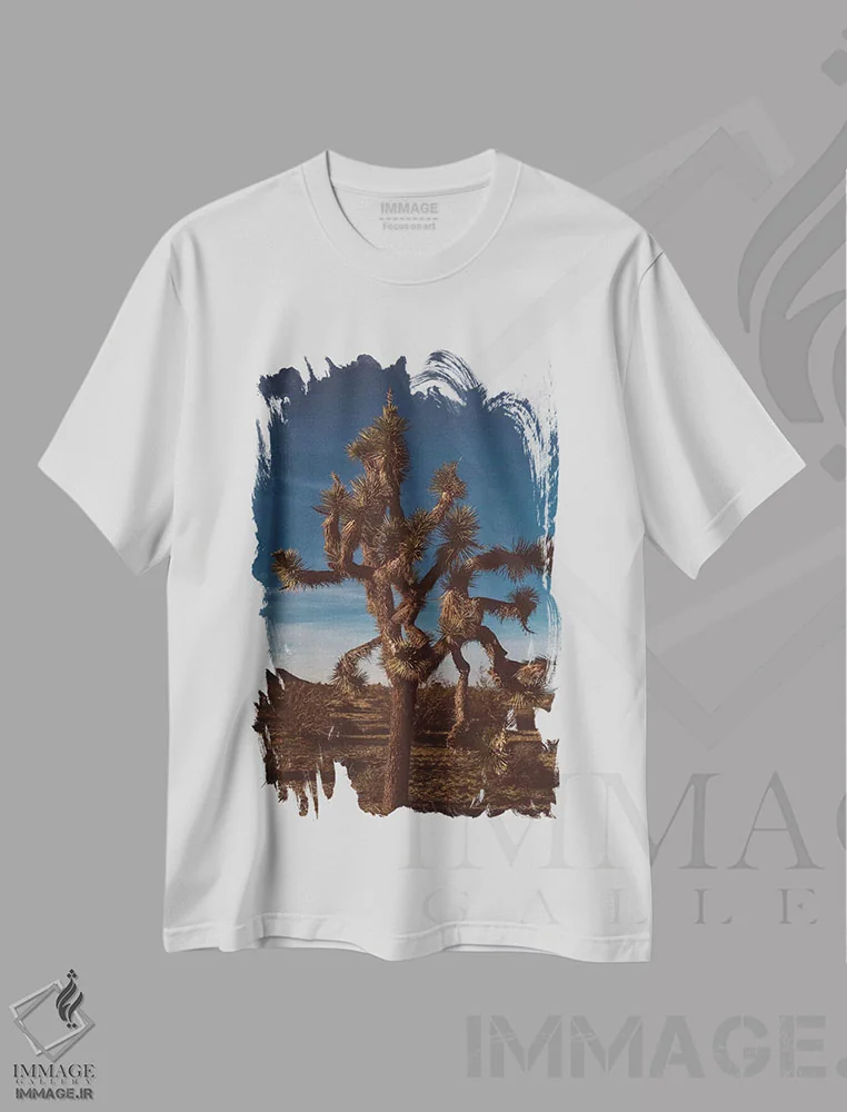 تیشرت سفید طرح دار پارک ملی جاشوا تری بیست، مدیوم اثر بثانی یانگ | فروشگاه ایماژ