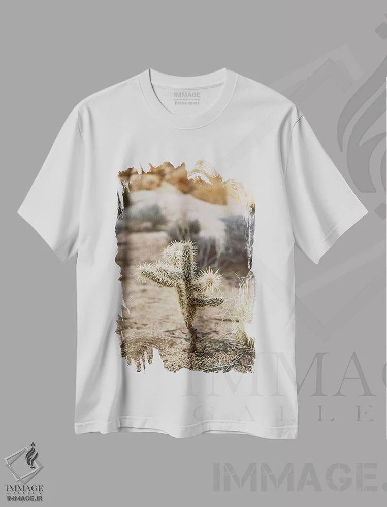 تیشرت سفید طرح دار پارک ملی جاشوا تری شانزدهم، مدیوم اثر بثانی یانگ | immage.ir