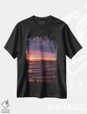 تیشرت مشکی طرح دار غروب دریاچه تاهو، مدیوم اثر بثانی یانگ | immage.ir