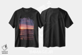 تیشرت مشکی طرح دار غروب دریاچه تاهو، مدیوم اثر بثانی یانگ | immage.ir
