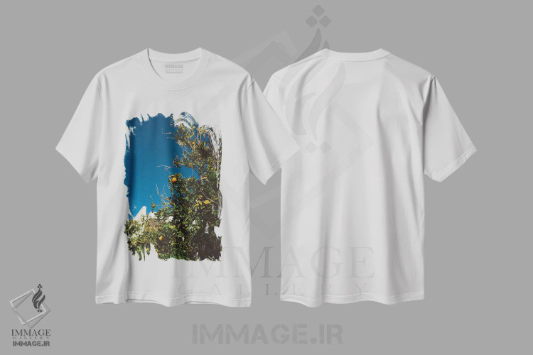 تیشرت سفید طرح دار درخت پرتقال کالیفرنیا، مدیوم اثر بثانی یانگ | فروشگاه ایماژ