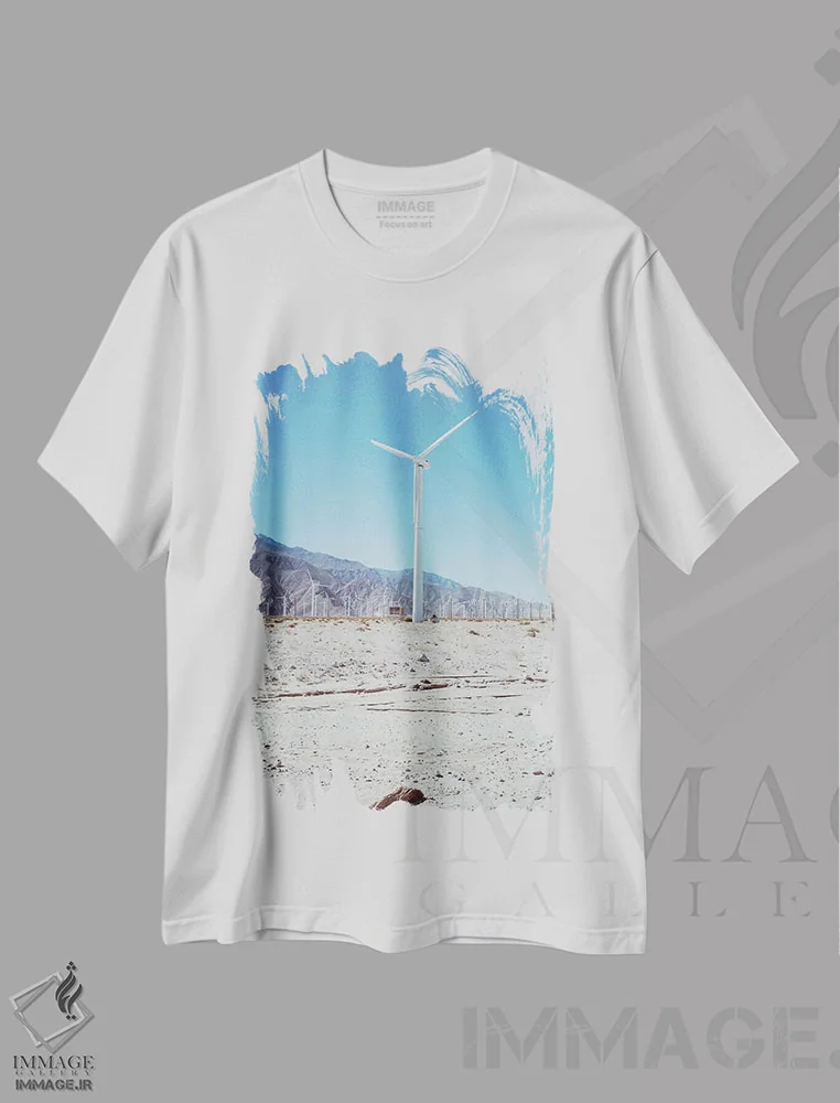 تیشرت سفید طرح دار آسیاب های بادی پالم اسپرینگز سوم، مدیوم اثر بثانی یانگ | فروشگاه ایماژ