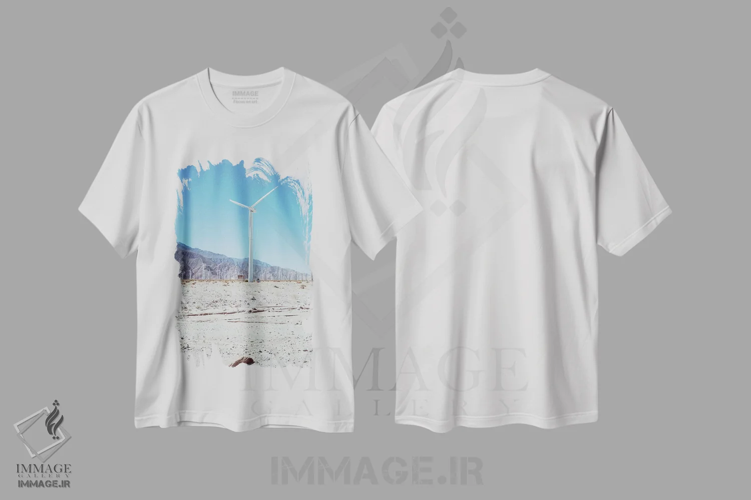 تیشرت سفید طرح دار آسیاب های بادی پالم اسپرینگز سوم، مدیوم اثر بثانی یانگ | فروشگاه ایماژ